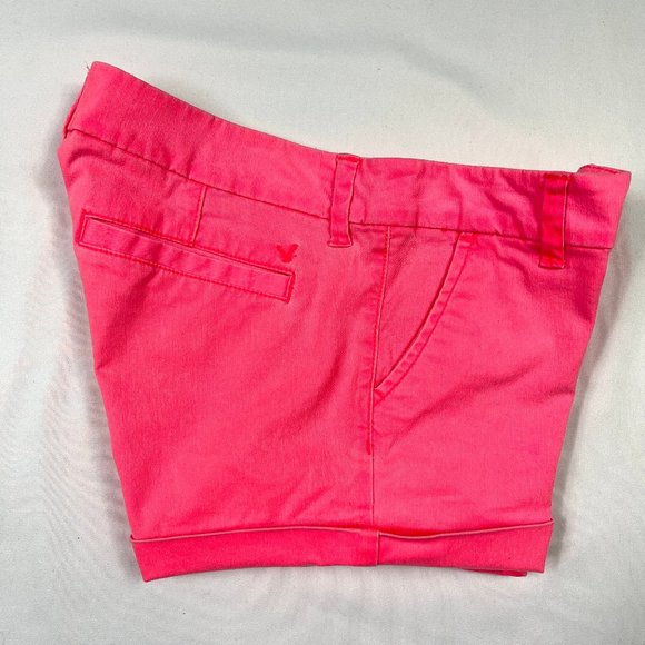American Eagle bright pink denim midi shorts 4 - Picture 5 of 9